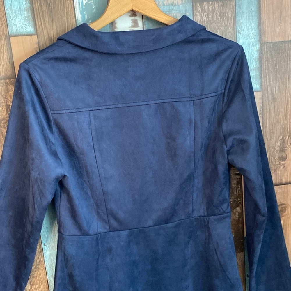 Allegra K medium blue soft V-neck knee length dress - Picture 12 of 16